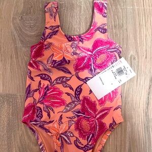 NWT Coral with flower toddler bathing suit!